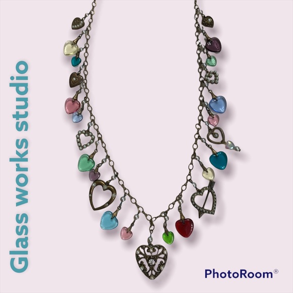 Glass Works Studio Jewelry Vintage Glass Works Studio Heart